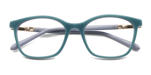 amaze square green eyeglasses frames top view