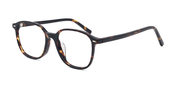 anonymous square tortoise eyeglasses frames angled view