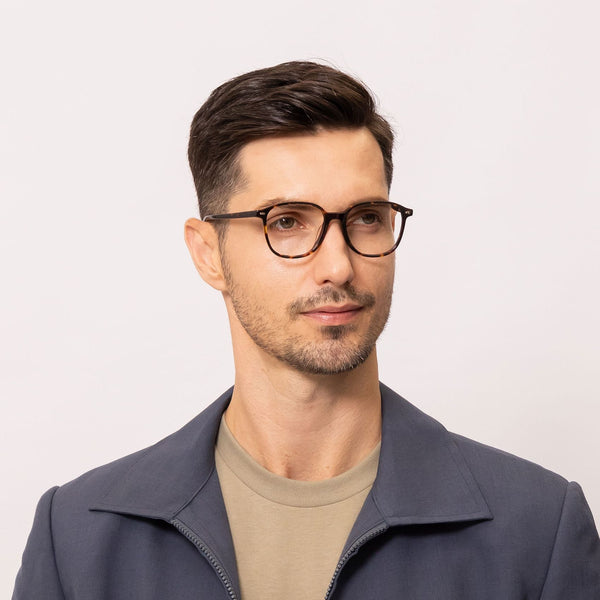 anonymous square tortoise eyeglasses frames for men side view