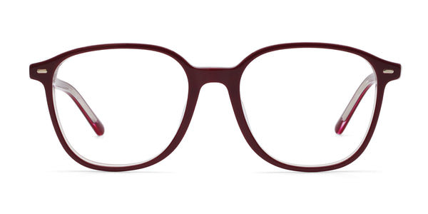 anonymous square red eyeglasses frames front view