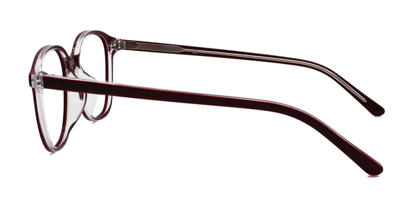 anonymous square red eyeglasses frames side view