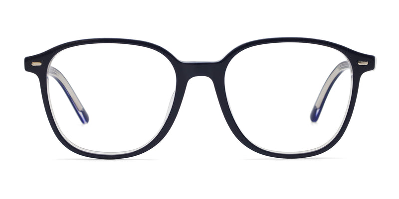 anonymous square blue eyeglasses frames front view