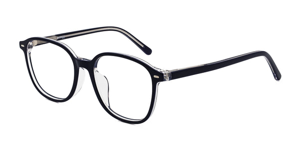 anonymous square blue eyeglasses frames angled view