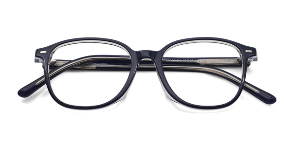 anonymous square blue eyeglasses frames top view