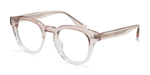 apple square gradient pink eyeglasses frames angled view