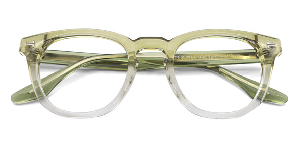 apple square gradient green eyeglasses frames top view