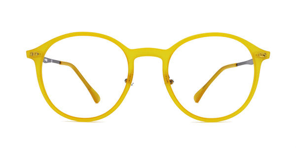 april oval yellow eyeglasses frames front view