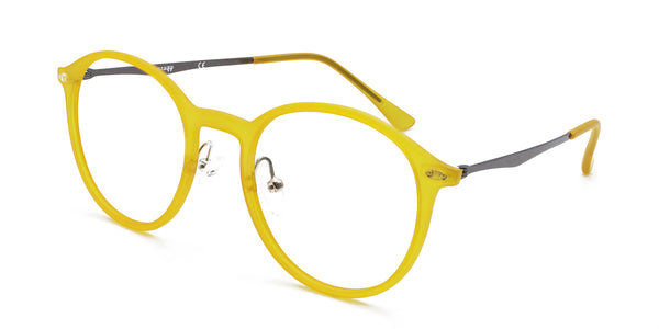 april oval yellow eyeglasses frames angled view