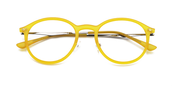 april oval yellow eyeglasses frames top view