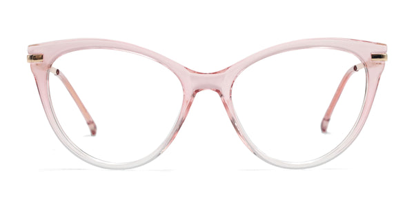 audrey cat eye pink eyeglasses frames front view