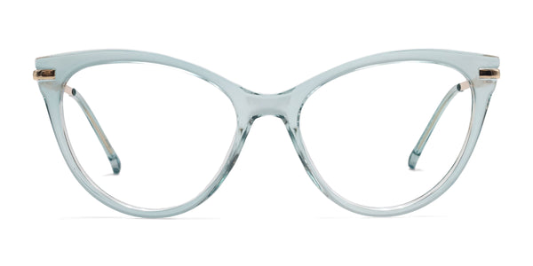 audrey cat eye blue eyeglasses frames front view