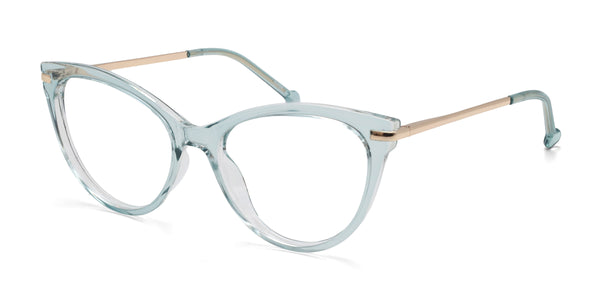 audrey cat eye blue eyeglasses frames angled view