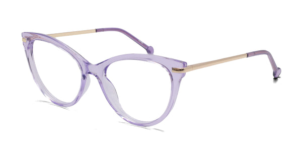 audrey cat eye purple eyeglasses frames angled view