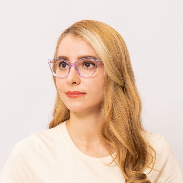 audrey cat eye purple eyeglasses frames for women angled view