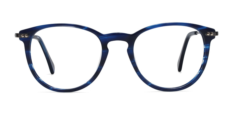 august oval blue eyeglasses frames front view