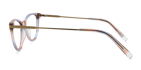 aura cat eye brown eyeglasses frames side view