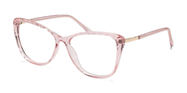aurora cat eye pink eyeglasses frames angled view