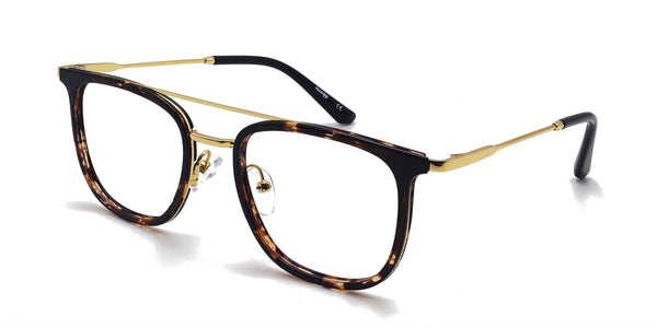 bachelor aviator tortoise gold eyeglasses frames angled view