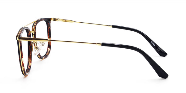 bachelor aviator tortoise gold eyeglasses frames side view