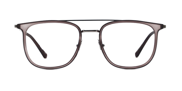 bachelor aviator brown silver eyeglasses frames front view
