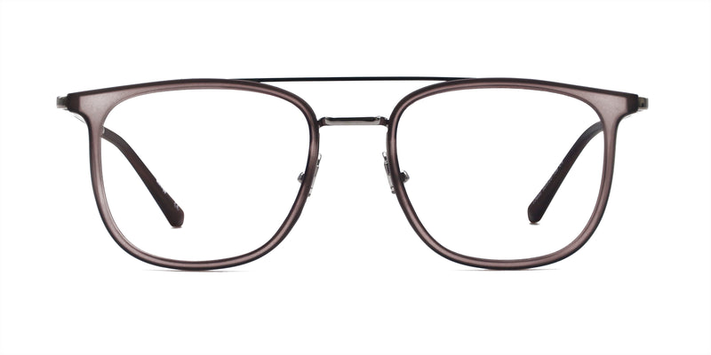 bachelor aviator brown silver eyeglasses frames front view