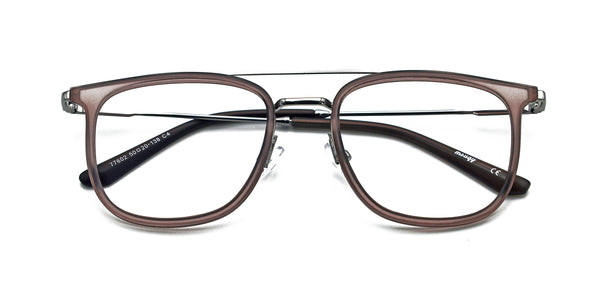 bachelor aviator brown silver eyeglasses frames top view