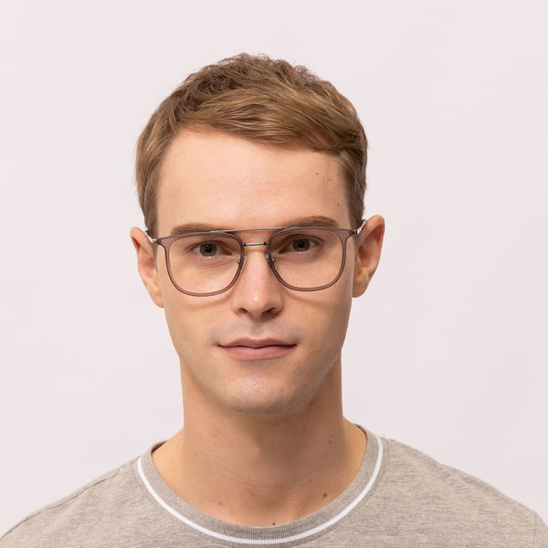 bachelor aviator brown silver eyeglasses frames for men front view