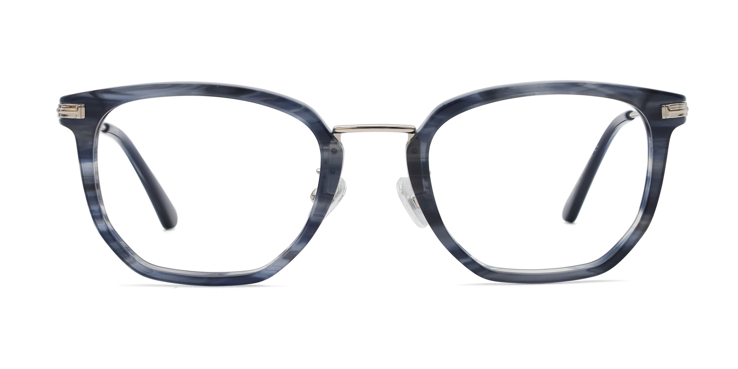 balance geometric gray eyeglasses frames front view