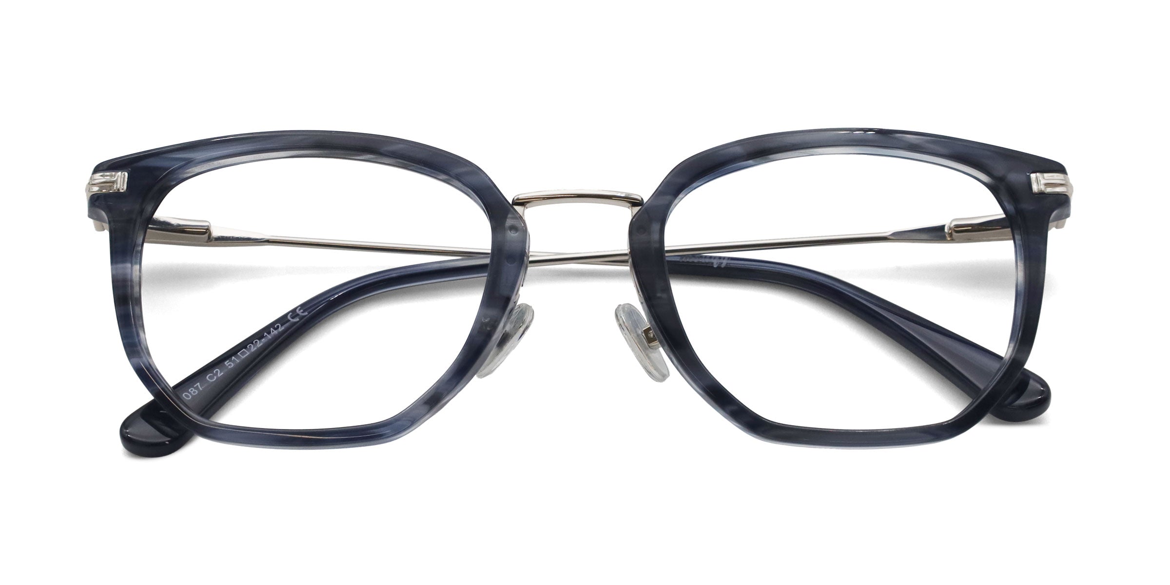 balance geometric gray eyeglasses frames top view