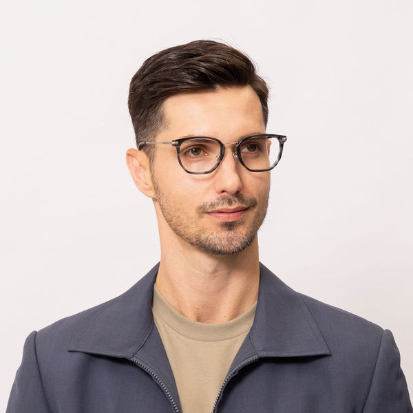 balance geometric gray eyeglasses frames for men side view