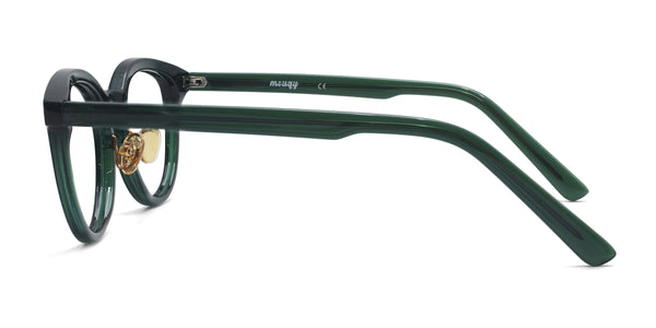 bay oval dark green eyeglasses frames side view