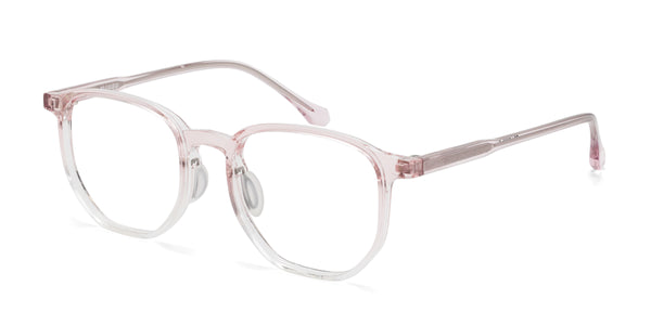 becky geometric gradient pink eyeglasses frames angled view