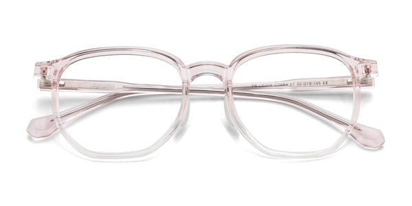 becky geometric gradient pink eyeglasses frames top view