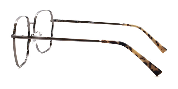 begin geometric silver eyeglasses frames side view