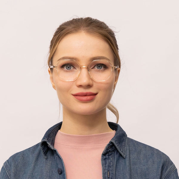 begonia geometric pink eyeglasses frames for women front view