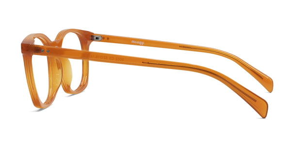 beyond square orange eyeglasses frames side view