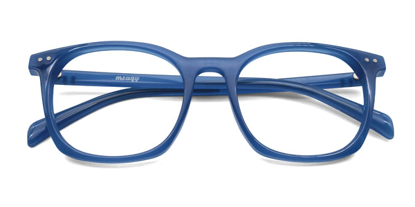 beyond square blue eyeglasses frames top view