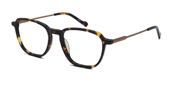 billie square tortoise eyeglasses frames angled view