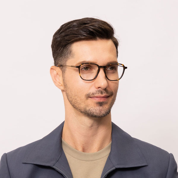 billie square tortoise eyeglasses frames for men side view