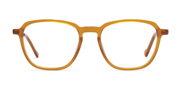 billie square orange eyeglasses frames front view