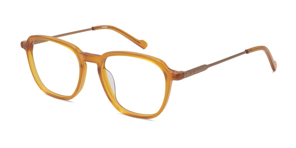 billie square orange eyeglasses frames angled view