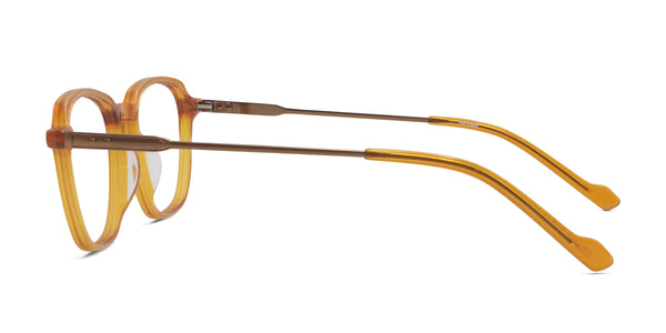 billie square orange eyeglasses frames side view