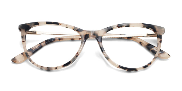 bloom cat eye tortoise eyeglasses frames top view