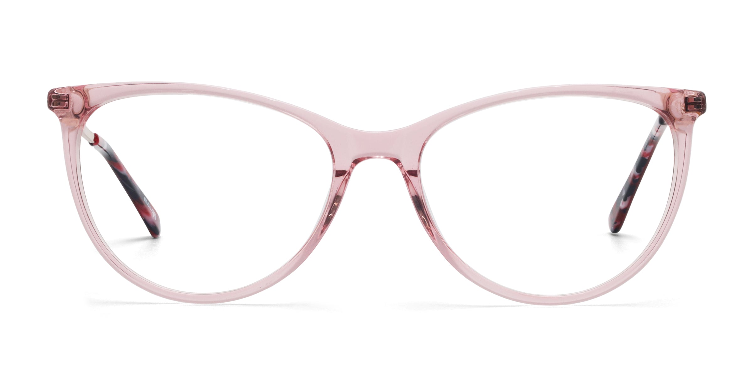 Bloom Cat Eye Clear Pink eyeglasses frames front view