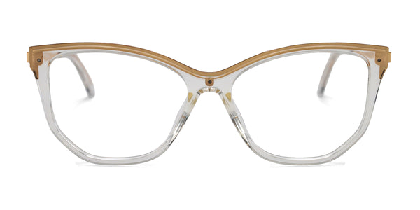 blueming cat eye transparent gold eyeglasses frames front view