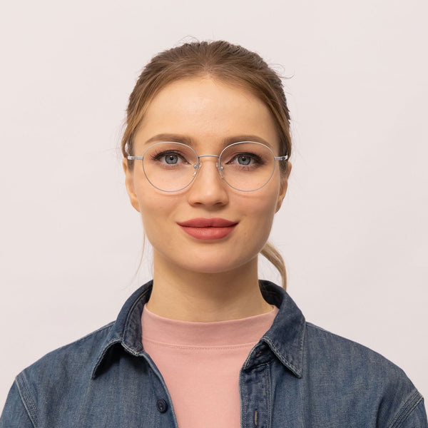 bounce round gray eyeglasses frames for women front view