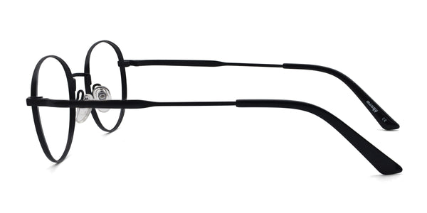 bounce round black eyeglasses frames side view