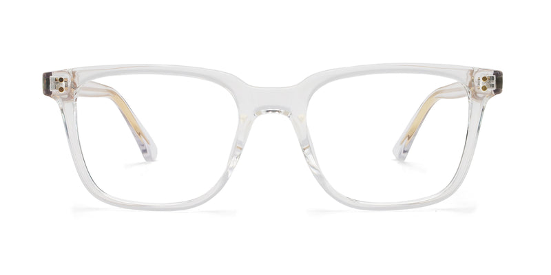 boyish square transparent eyeglasses frames front view