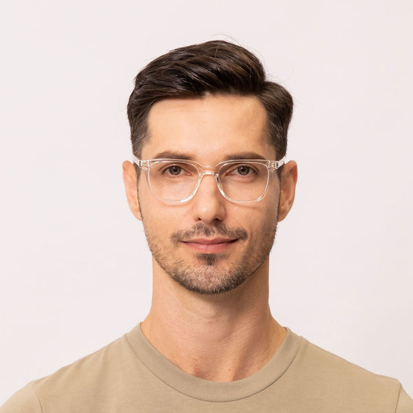 boyish square transparent eyeglasses frames for men front view