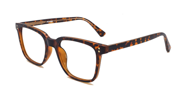 boyish square tortoise brown eyeglasses frames angled view